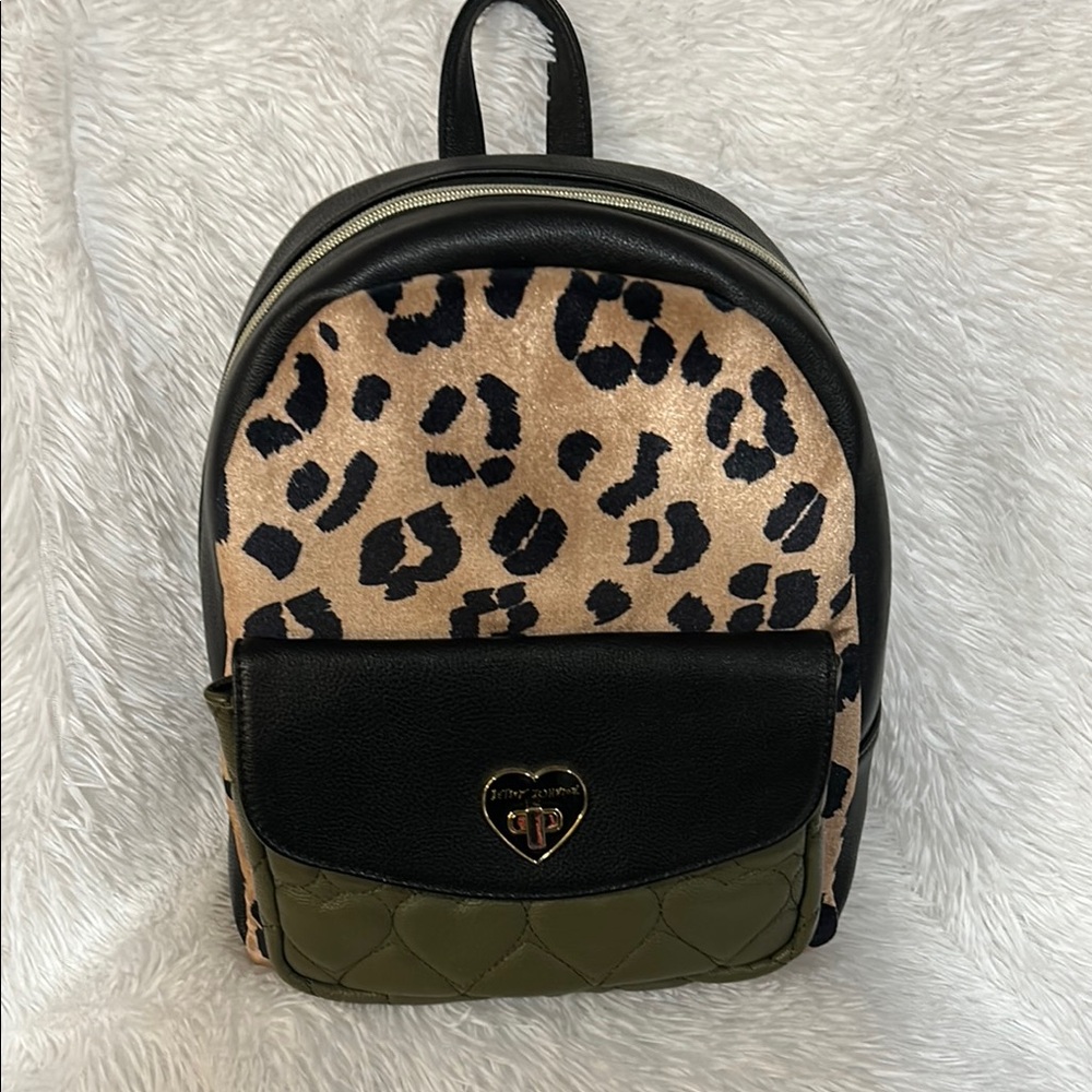 Betsy Johnson Stylish Black and Tan Backpack